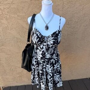 black and white floral dress